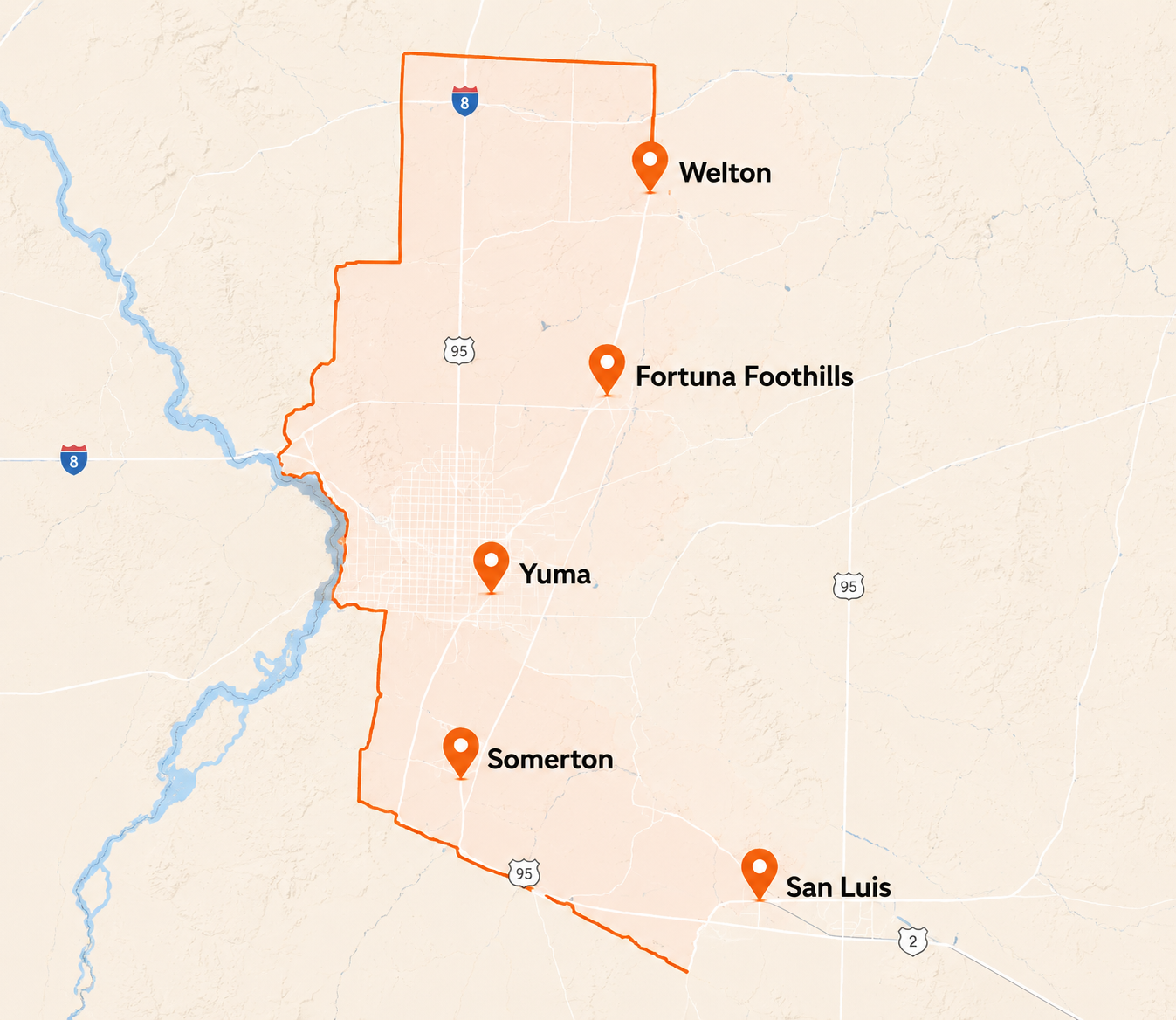 Mojave Medical Transport service area map